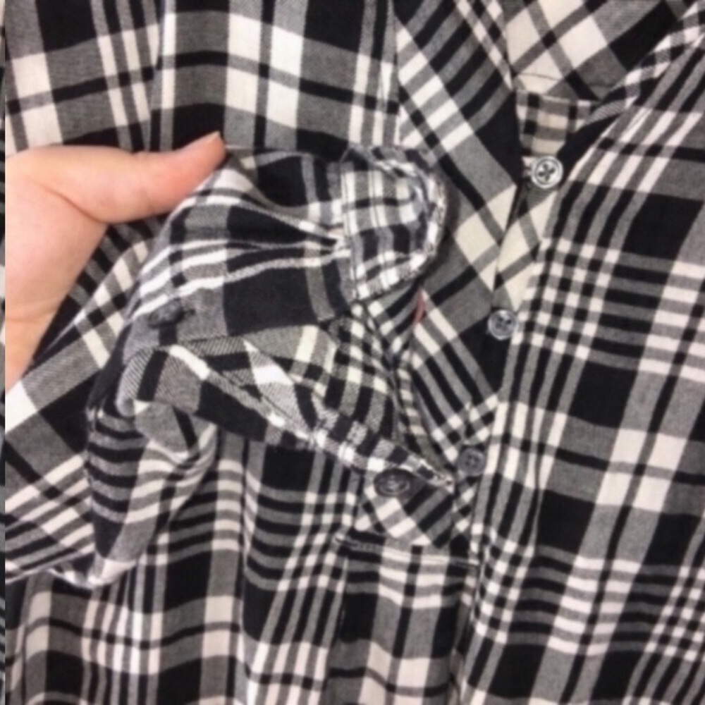 Talbots Plaid Half Button Blouse - Picture 3 of 4